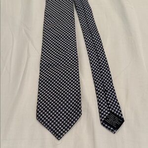 Tom Ford Navy and White Checkered Tie